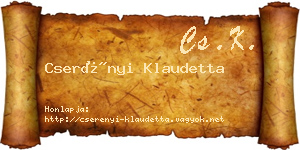 Cserényi Klaudetta névjegykártya